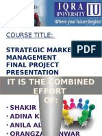 Course Title:: Strategic Marketing Management Final Project Presentation