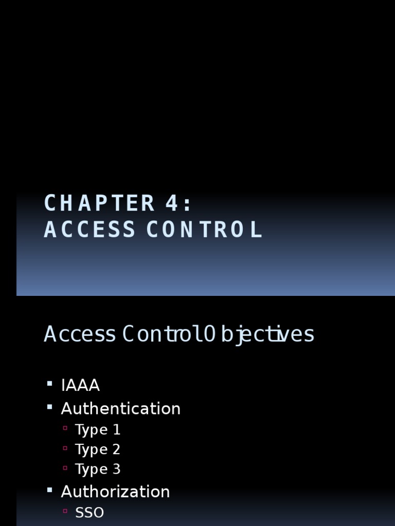CISSP 4 Access Control Radius Computer Access Control