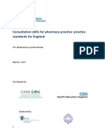 Consultation skills for pharmacy practice: practice standards for England