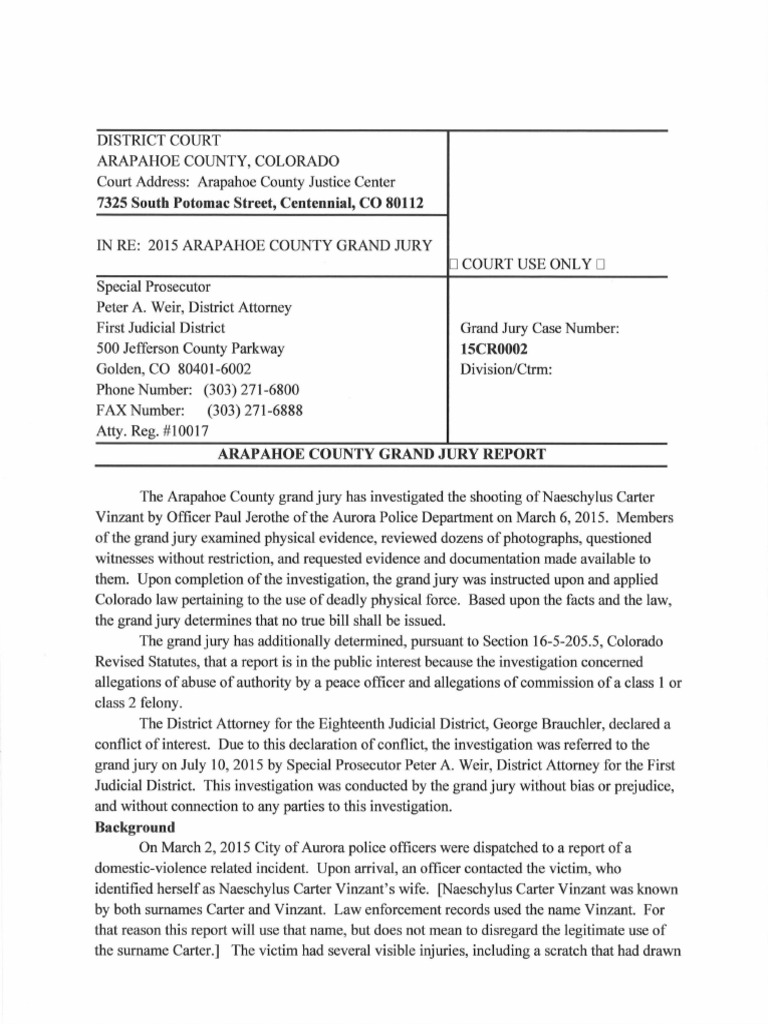 Naeschylus Vinzant Grand Jury Report | PDF | Grand Jury | Law