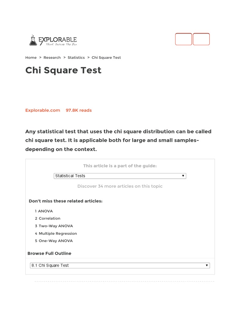 Chi Square Test - Statistics.pdf | Statistical Hypothesis Testing | Chi ...