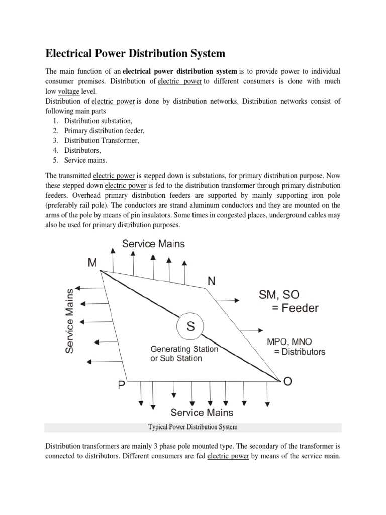 Electrical Power Distribution System | PDF | Electric Power ...