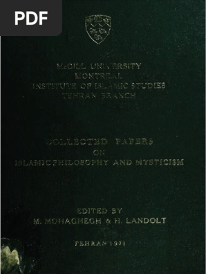 Mehdi Mohaghegh Hermann Landolt Ed Collected Papers On Islamic Philosophy And Mysticism Pdf Western Esotericism Neoplatonism