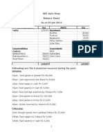 Principles of Accounting I - Project - 100 Entries Auto Shop