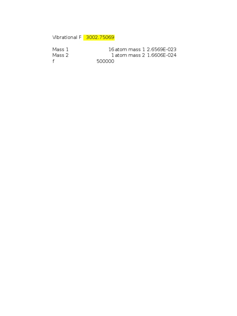 IR Vibrational Frequency Calculator PDF