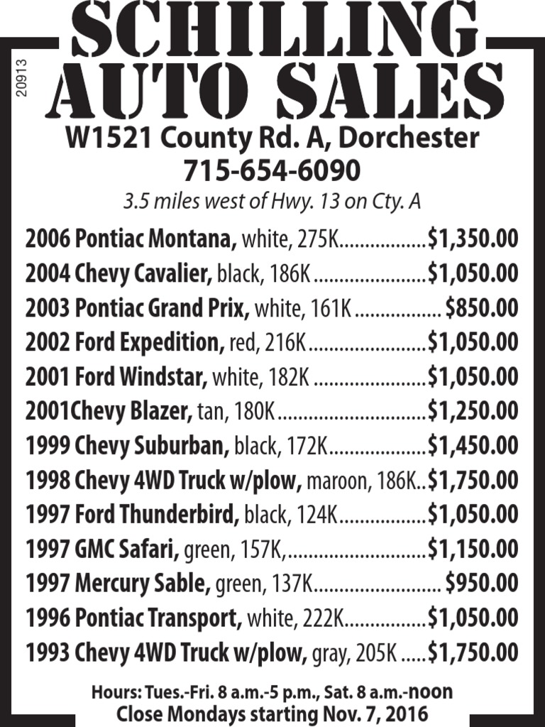 Schilling Auto: Used Cars for Sale | PDF