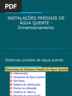 AGUA QUENTE Dimensionamento
