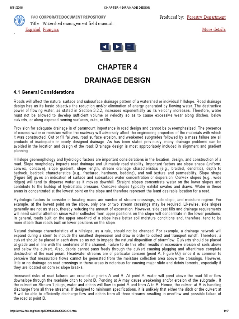 Chapter 4 Drainage Design | PDF | Surface Runoff | Stream