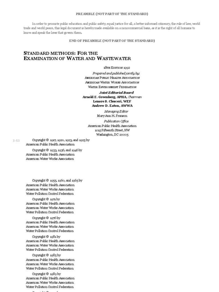 Standard Methods - For The Examination of Water and Wastewater | PDF ...