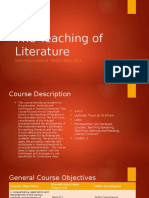 The Teaching of Literature Course Overview