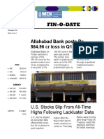 Fin-O-Date: Allahabad Bank Posts Rs 564.96 CR Loss in Q1