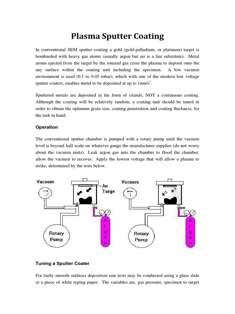 Plasma Sputter Coating | PDF | Sputtering | Transparent Materials