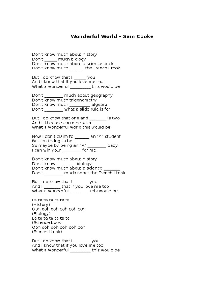 Wonderful WorldSam Cooke PDF