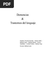 Demencias  y Trastornos del lenguaje