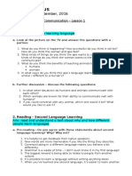 Unit 1 - Language and Communication - Lesson 1