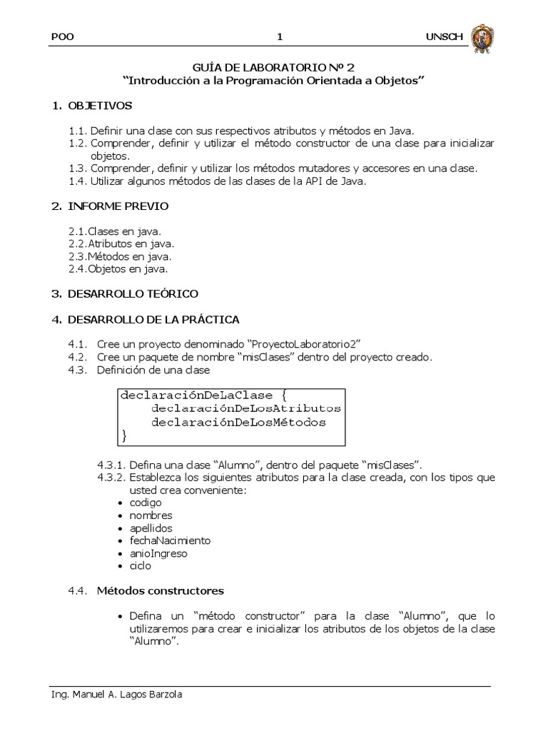 Laboratorio de POO en Java | PDF | Java (lenguaje de programación ...