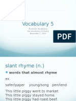 vocabulary of poetry