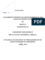 Feasibility Report on Liquid Detergent and Bar Soap Production