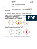 Evaluacion de Matemáticas Horas Digitales