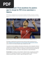 PERU GANA EN MESA