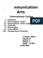 Communication Arts: International Cuisine
