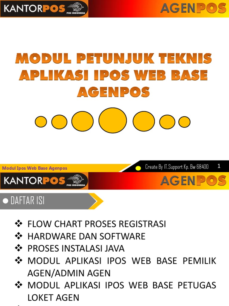 Modul Teknis Aplikasi Ipos Agenpos | PDF
