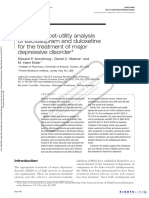 A Markov Cost-Utility Analysis of Escitalopram and Duloxetine For The Treatment of Major Depressive Disorder