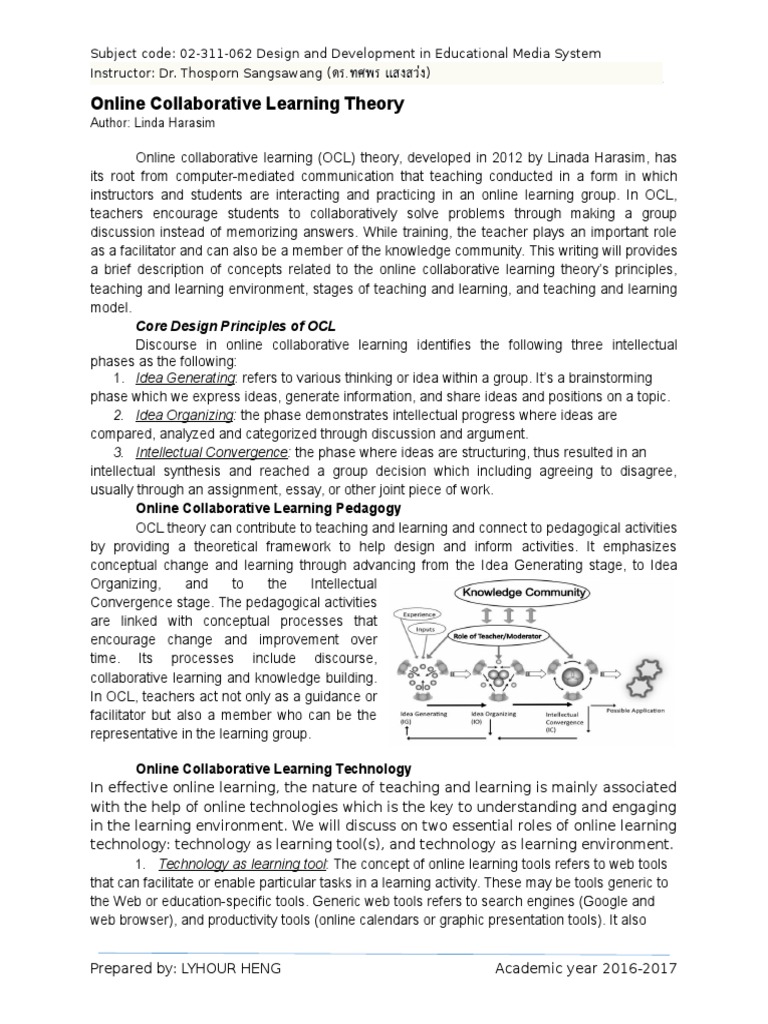 Online Collaborative Learning Theory Overview | PDF | Educational ...