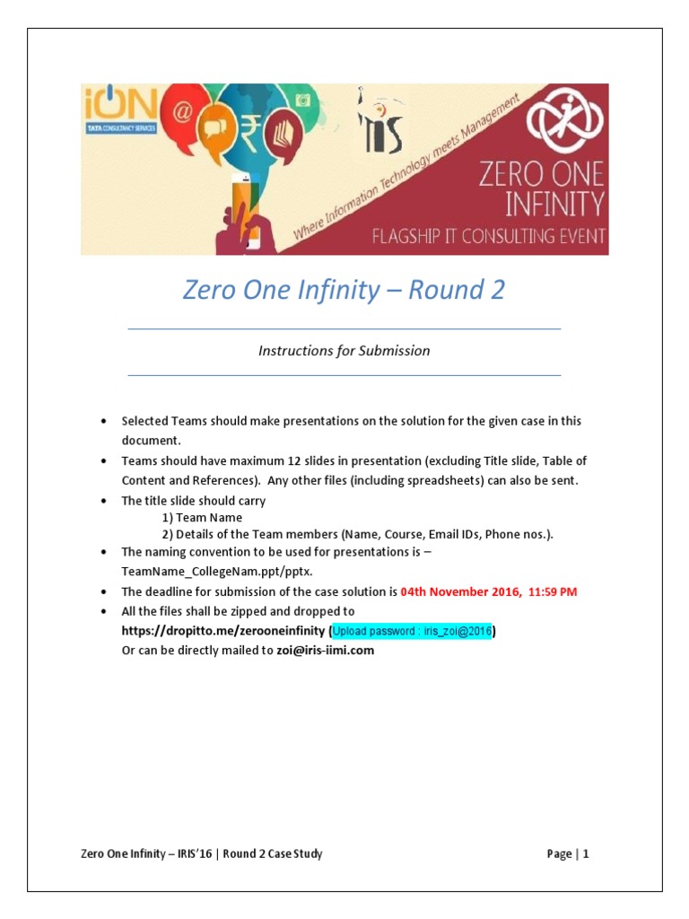 Zero One Infinity - Round 2: Instructions For Submission | PDF ...