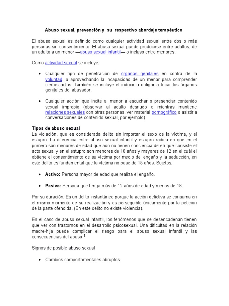 Abuso Sexual | PDF | Abuso sexual | Ciencias del comportamiento