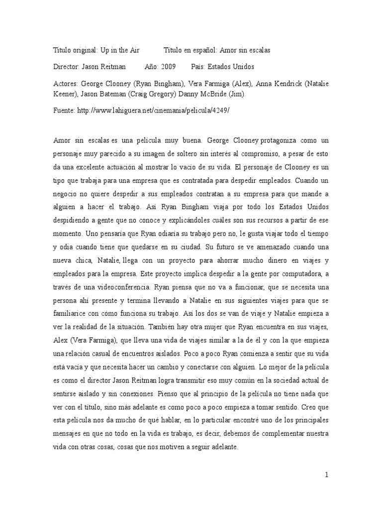 Amor Sin Escalas Pelicula