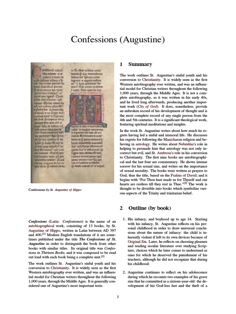 Confessions Augustine Pdf Confessions Augustine Religious Belief And Doctrine