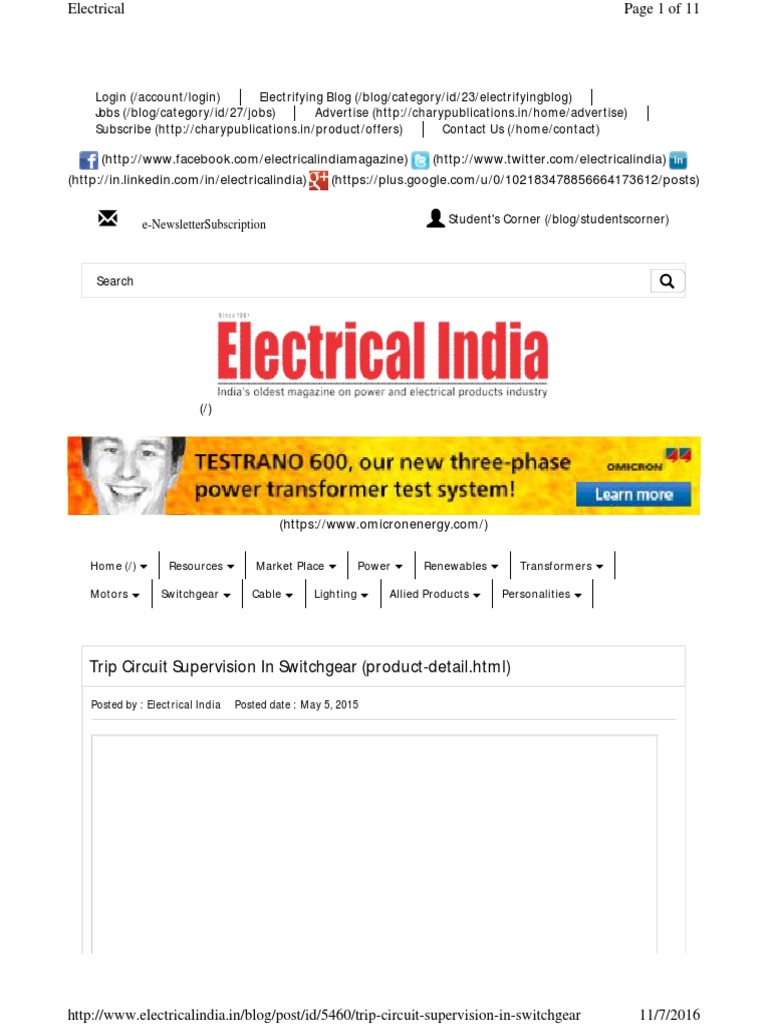 Trip CKT PDF Relay Electrical Engineering