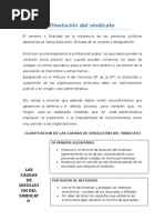 Disolución del sindicato