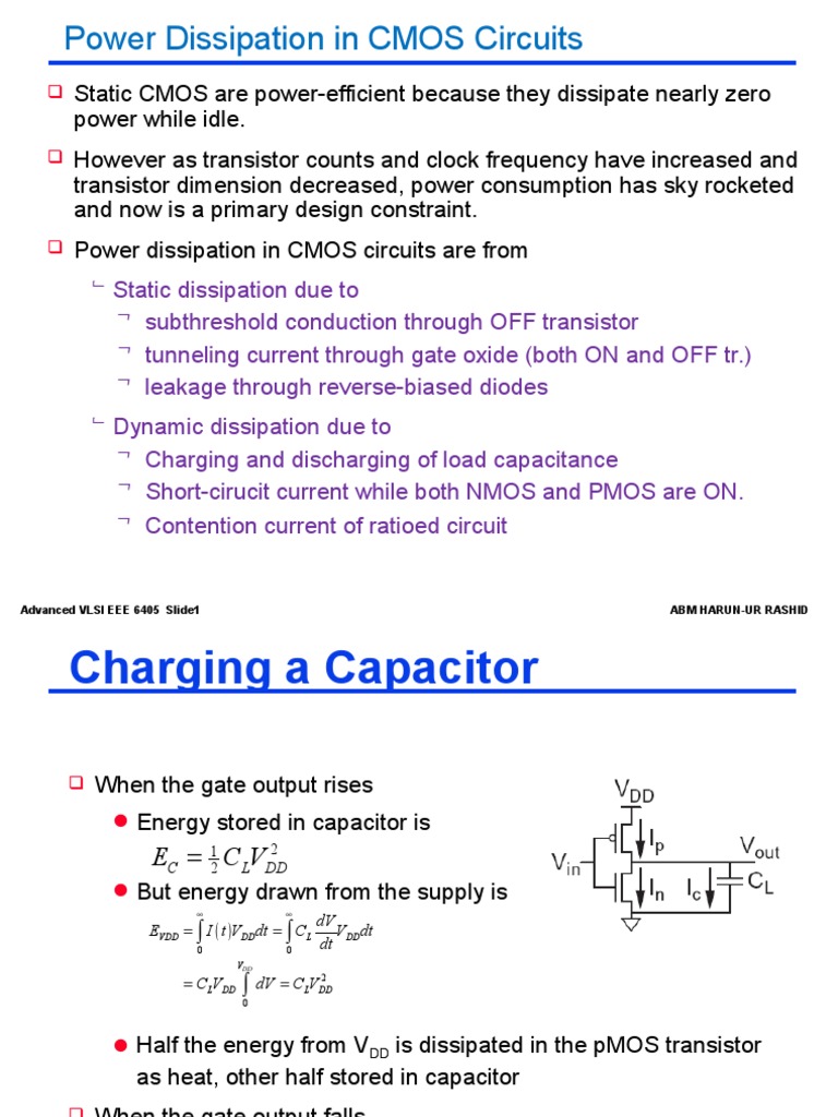 Power Dissipation in CMOS Circuits | PDF | Cmos | Electronic Design