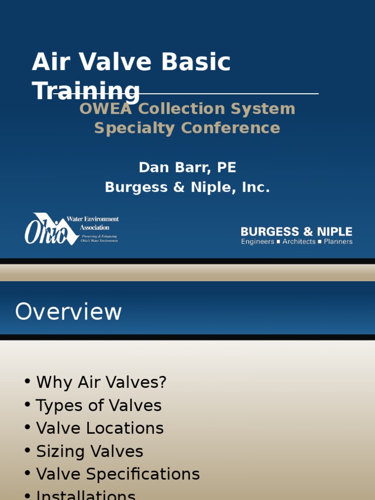 Air Valve Training for Pipeline Systems | PDF | Pumping Station | Valve