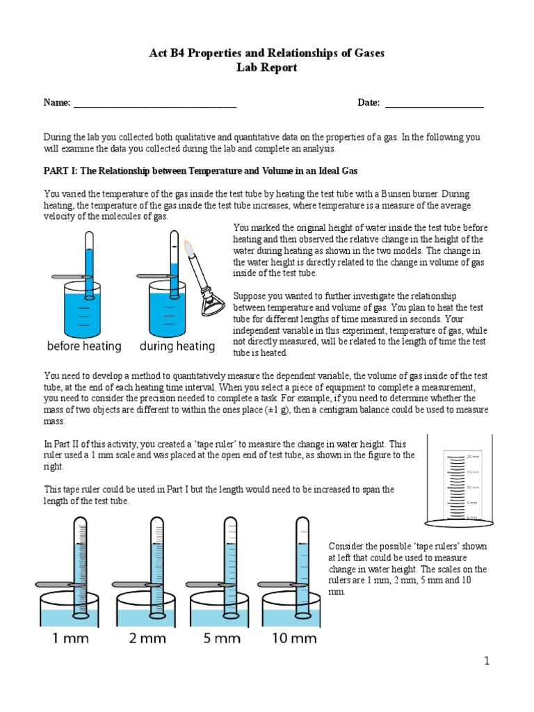 Properties of gases Lab report Gases Properties Of Water