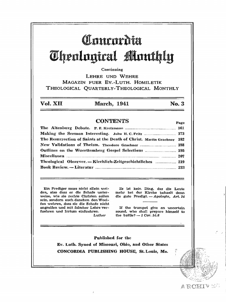 Altenburg Debate PDF Christian Church Lutheranism