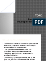 Topic: Constitutional Development in Pakistan
