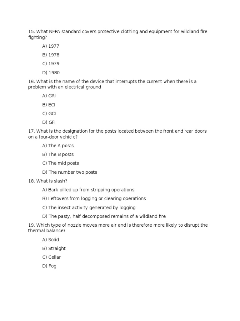 Firefighting Test PDF Firefighter Wildfire