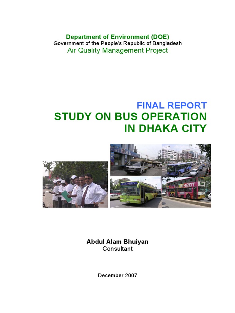 Final Report - BusOperation AQMP | PDF | Air Pollution | Transport