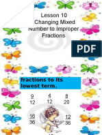Changing Mixed Number To Improper Fractions