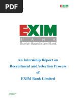 An Internship Report On Recruitment and Selection Process of EXIM Bank Limited