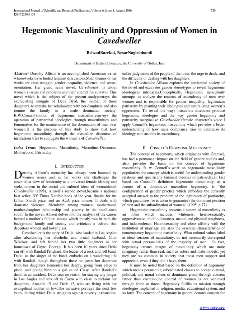 Hegemonic Masculinity and Oppression of Women in Cavedweller | PDF ...
