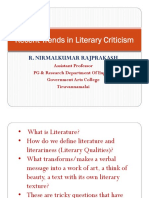 Recent Trends in Literary Criticism
