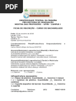 Ficha de Inscrição Mostra de Profissões