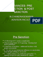 Advances Pre Sanction and Post Sanction