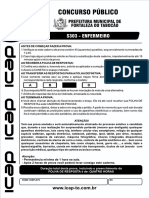 Prova Anterior Da Instituição ICAP de Concursos - ENFERMEIRO - Cidade: Fortaleza Do Tabocão