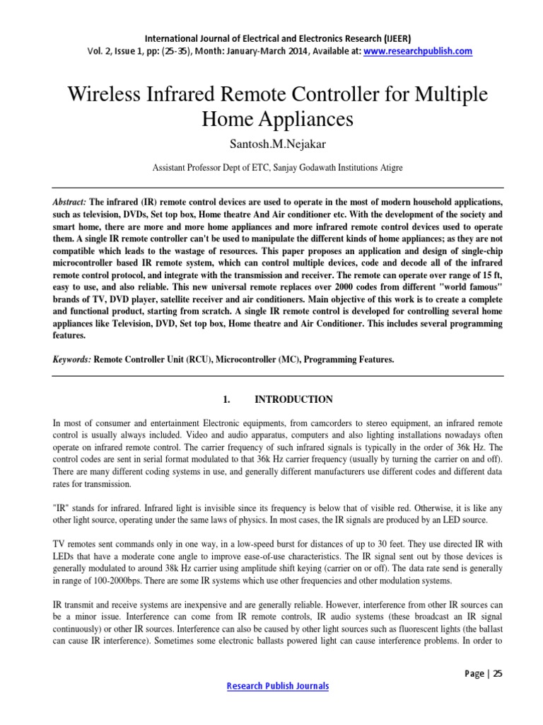 Wireless Infrared Remote Controller For Multiple Home Appliances-144 ...