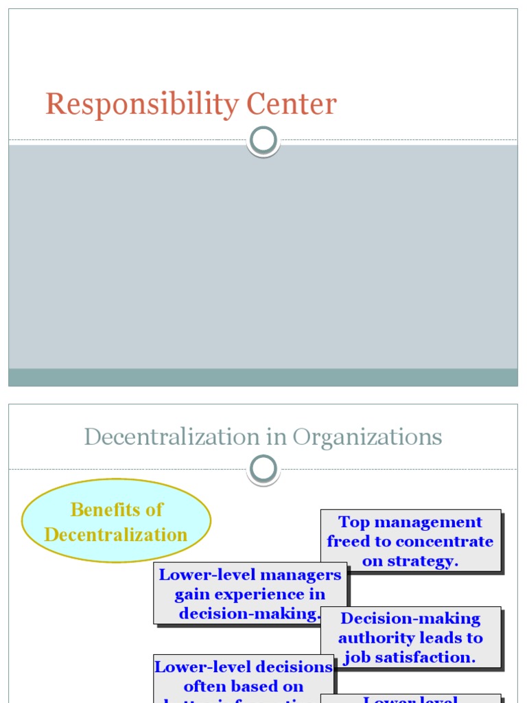 Responsibility Center PDF Cost Of Capital Profit (Accounting)